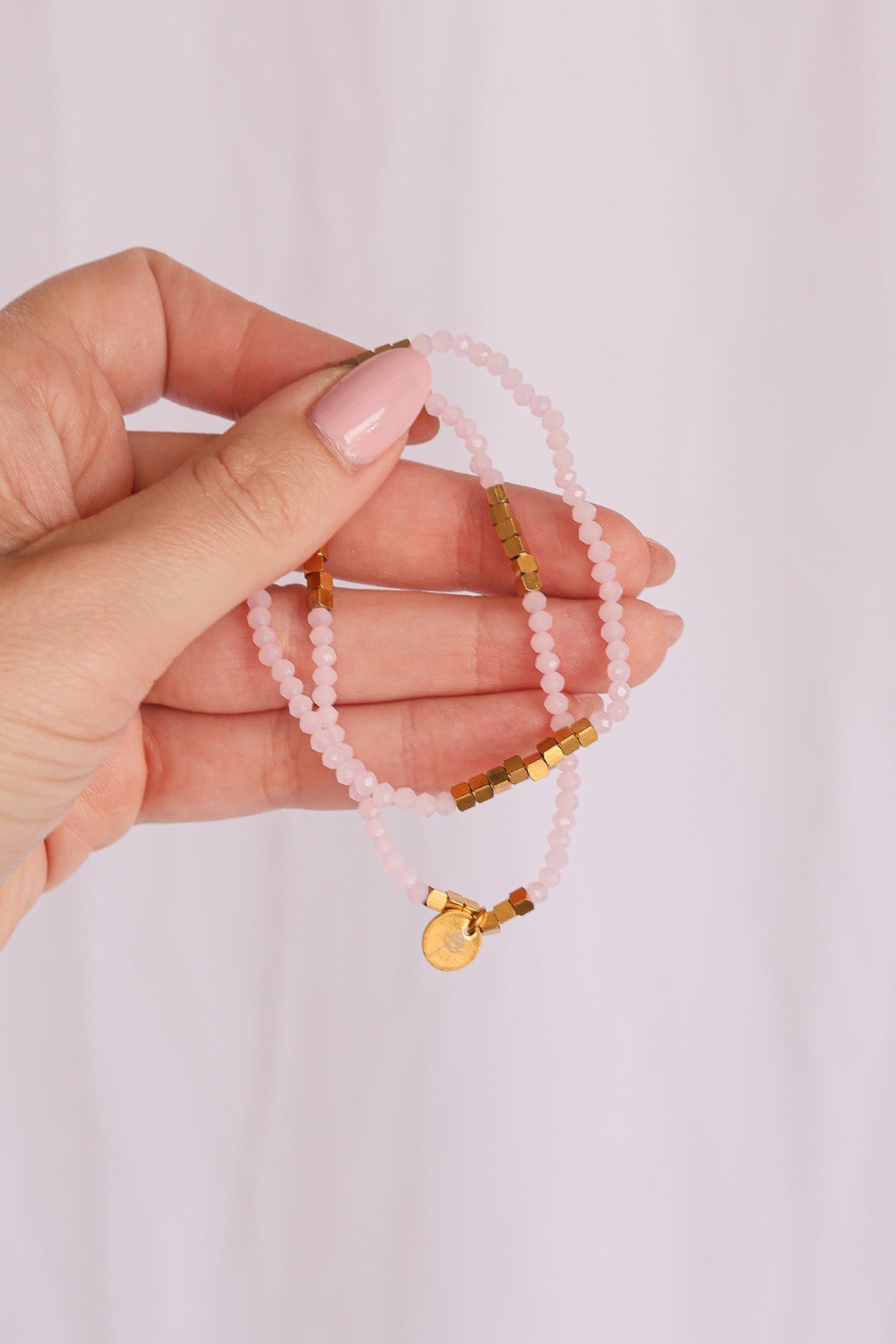 Clara Stretch Bracelet Set in Ballet Pink by Rose & Clay