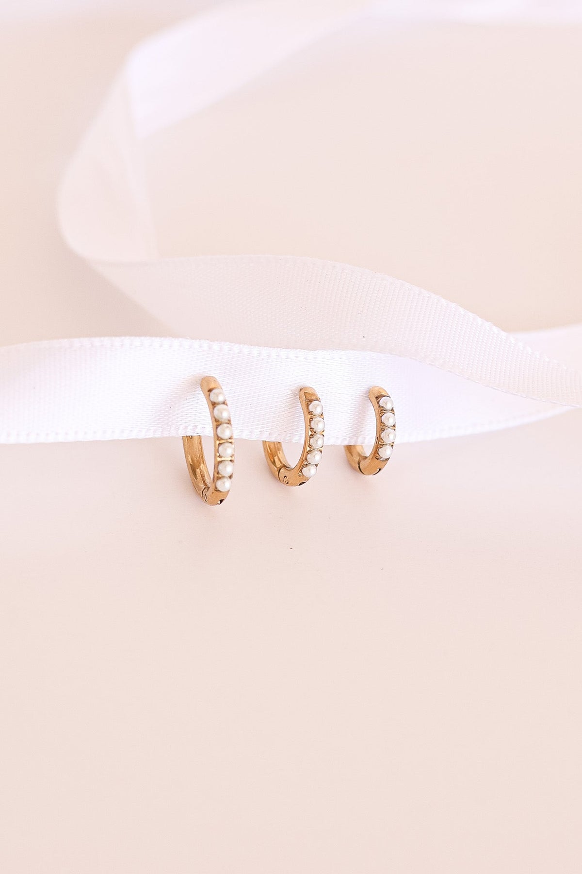 Pearl Micro Hoop by Rose & Clay