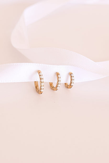 Pearl Micro Hoop by Rose & Clay