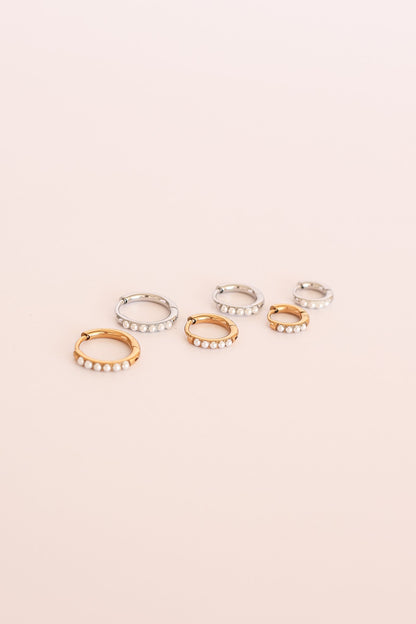 Pearl Micro Hoop by Rose & Clay