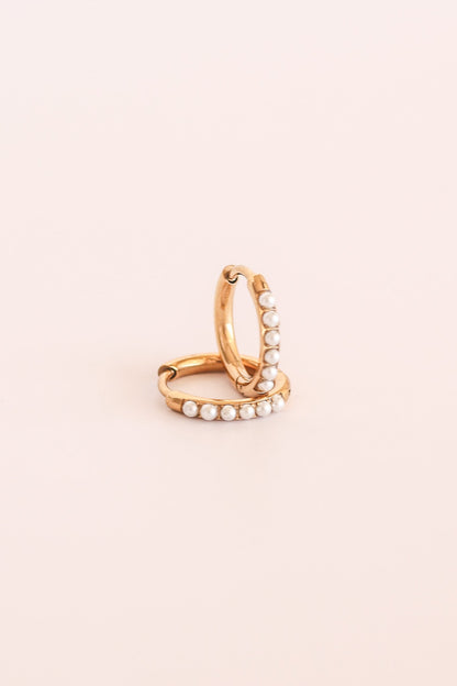Pearl Micro Hoop by Rose & Clay