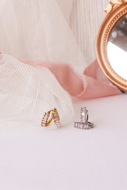 Diamond Hoop in Ballet Pink by Rose & Clay