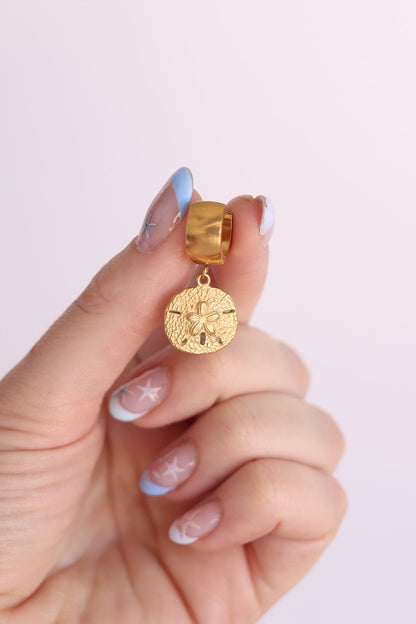 Sand Dollar Hoop by Rose & Clay