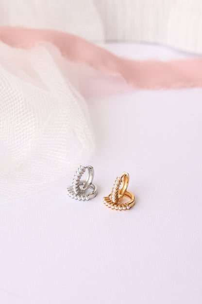 Pearl Mini Hoop by Rose & Clay