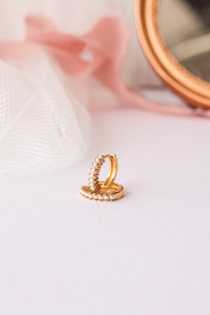 Pearl Mini Hoop by Rose & Clay
