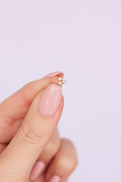 Pearl Trio Flat Back Stud by Rose & Clay