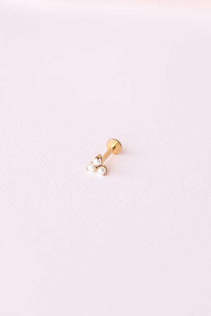 Pearl Trio Flat Back Stud by Rose & Clay