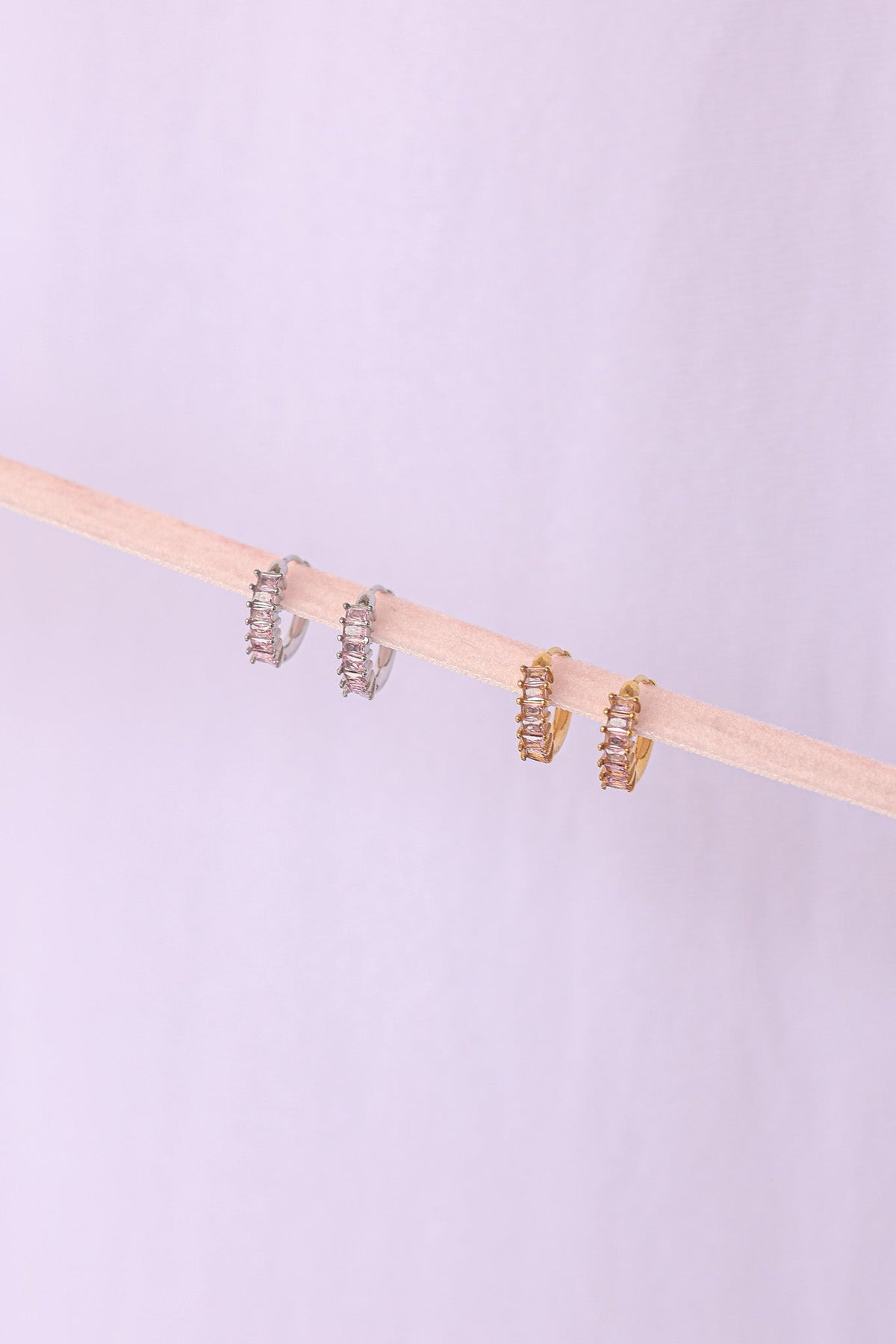 Diamond Hoop in Ballet Pink by Rose & Clay