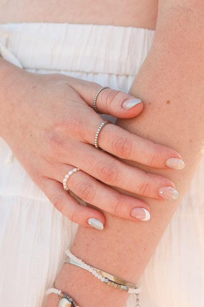 Pearl Stacker Ring by Rose & Clay