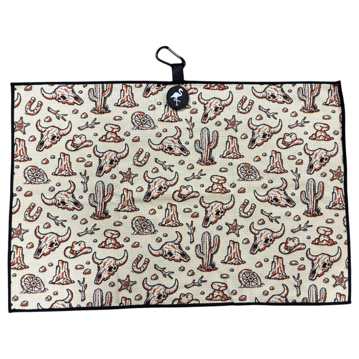 Badlands Golf Towel | 24” x 16” Microfiber Towel | Magnetic Clip & Carabiner | Premium Golf Accessory | Longhorn Desert Western by Logie Joe's Golf