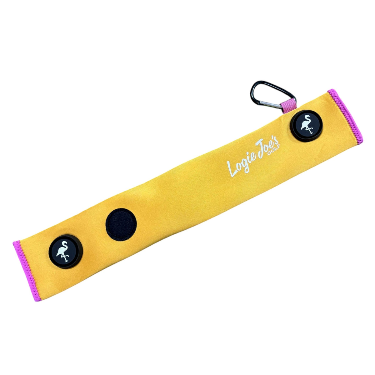 Orange/Pink Magnetic Golf Cart Strap Sleeve | Neoprene Rubber | Dual Accessory Magnets | Glove Holder | Carabiner Bag Attachment | 18.5 x 3.5 in by Logie Joe's Golf
