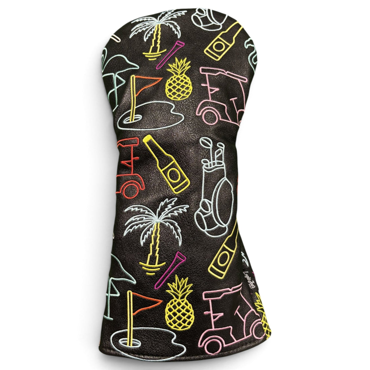 Miami Slice Driver Headcover – Premium Faux Leather Driver Cover – Elastic Fit – Embroidered - Neon Lights by Logie Joe's Golf