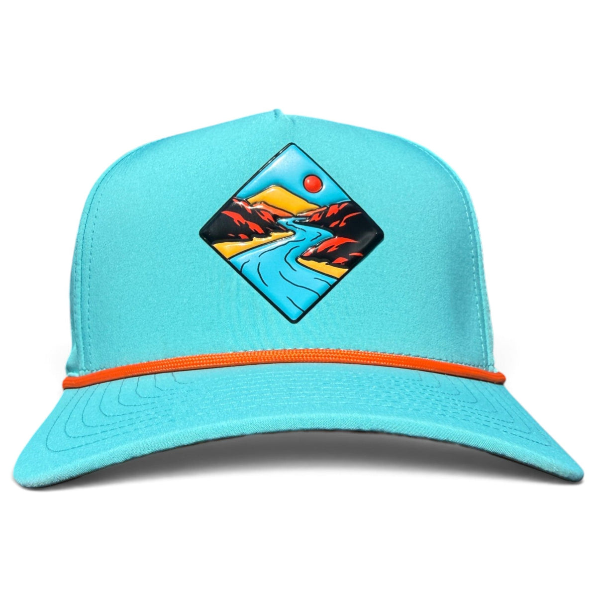 Canyon Golf Hat | Snapback Cap | Built-in Magnetic Ball Marker Holder + Marker Included | Adjustable Teal Adventure by Logie Joe's Golf