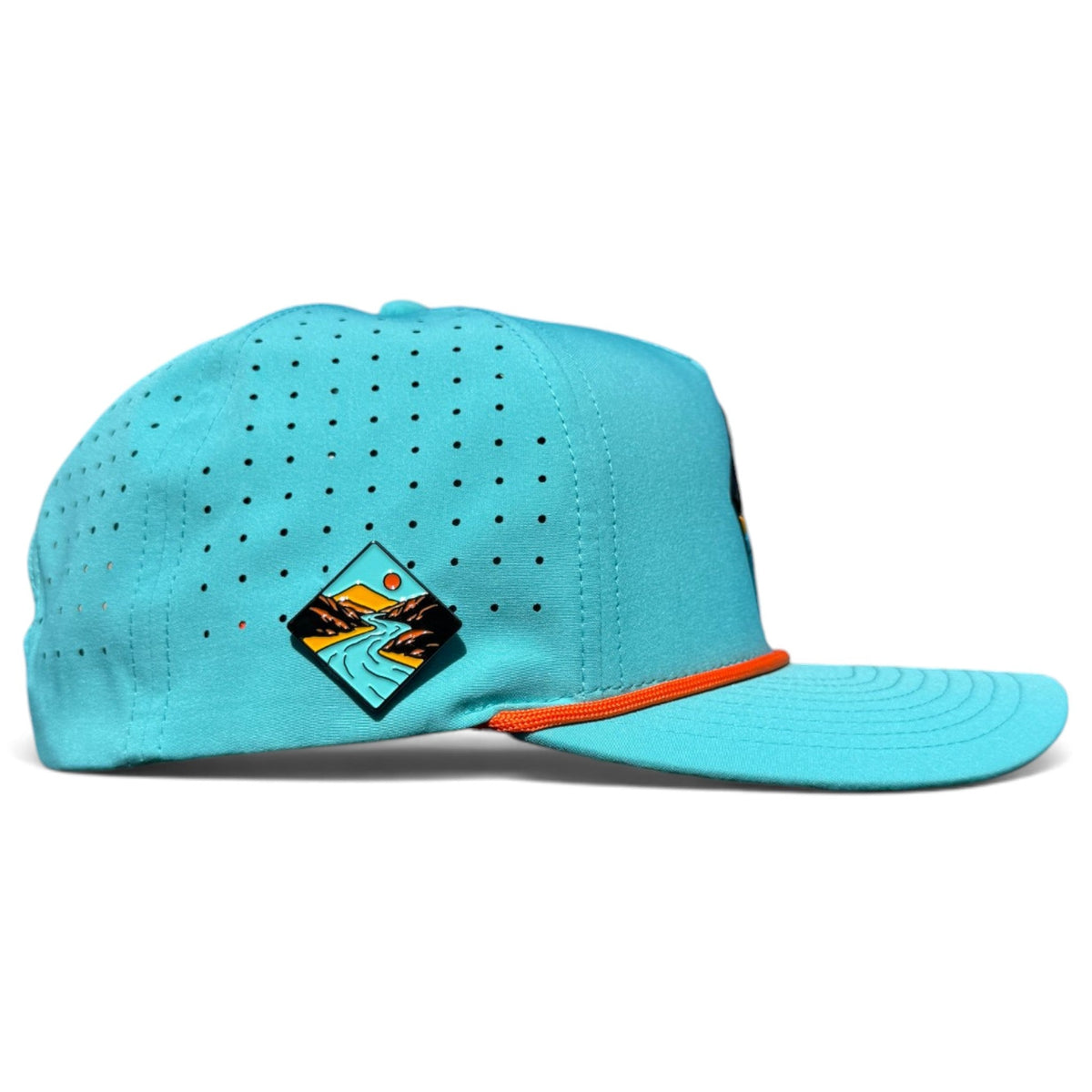 Canyon Golf Hat | Snapback Cap | Built-in Magnetic Ball Marker Holder + Marker Included | Adjustable Teal Adventure by Logie Joe's Golf