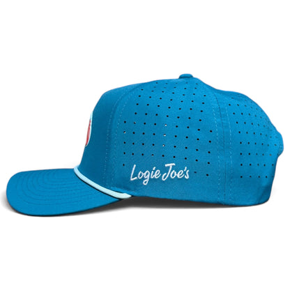 Gummy Worm Golf Hat | Snapback Cap | Built-in Magnetic Ball Marker Holder + Marker Included | Adjustable Candy Teal by Logie Joe's Golf