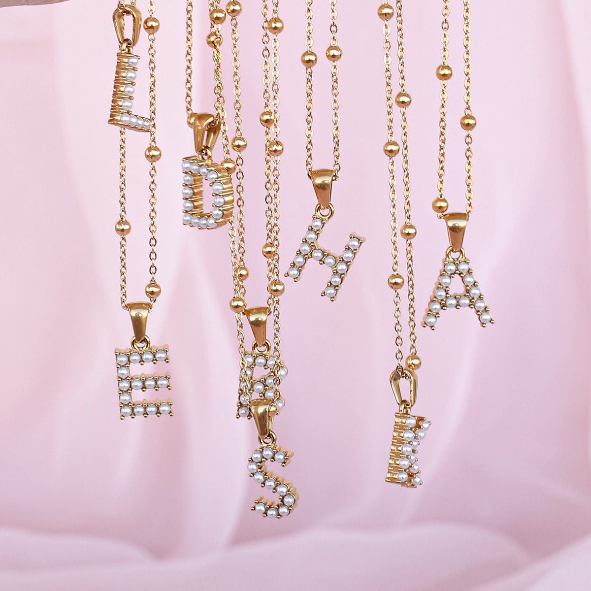 Pearl Initial Necklace by Rose & Clay
