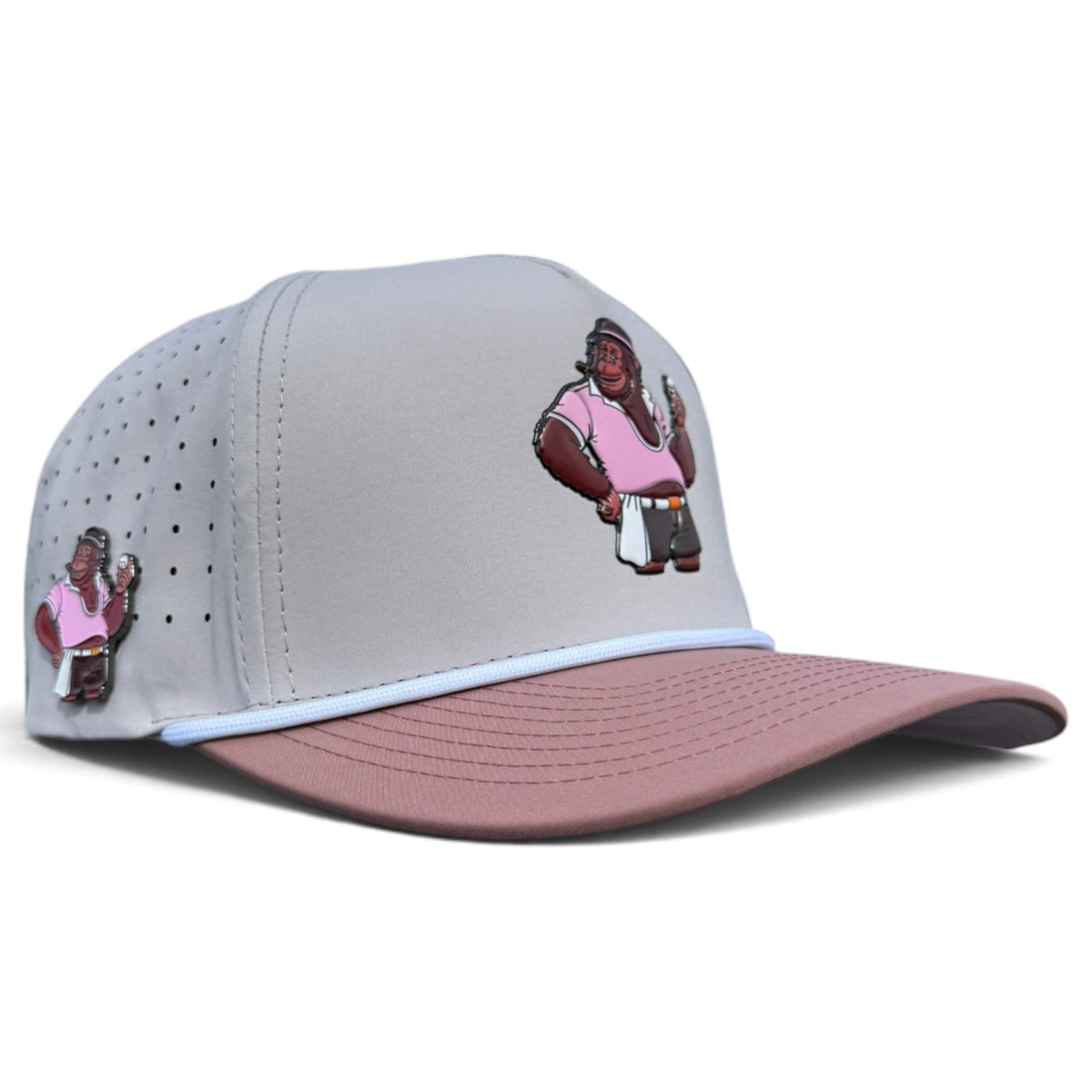 Orangutan Golf Hat | Snapback Cap | Built-in Magnetic Ball Marker Holder + Marker Included | Adjustable Ape Tan by Logie Joe's Golf