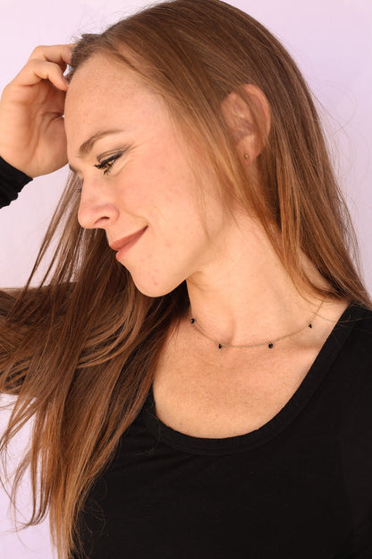 Madison Necklace in Black by Rose & Clay