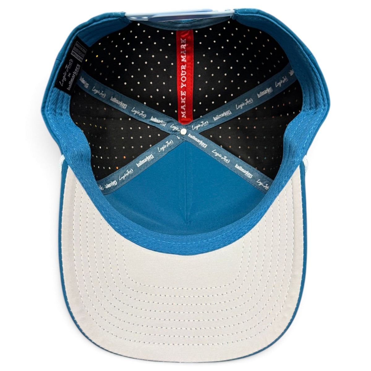 Gummy Worm Golf Hat | Snapback Cap | Built-in Magnetic Ball Marker Holder + Marker Included | Adjustable Candy Teal by Logie Joe's Golf