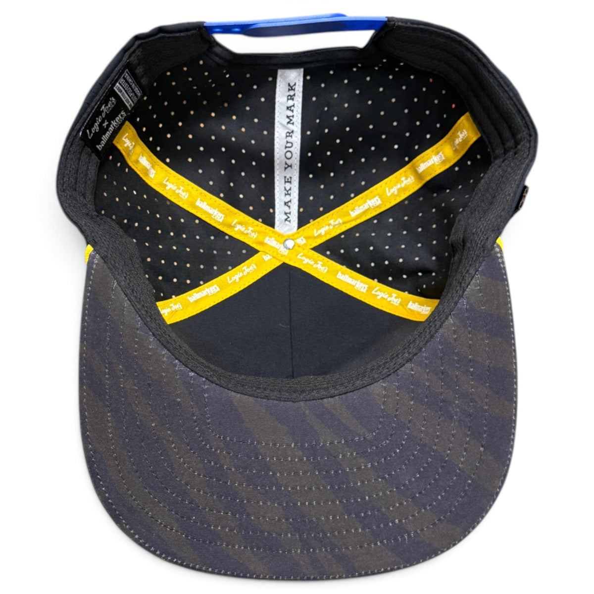 Saintly Tiger Golf Hat | Snapback Cap | Built-in Magnetic Ball Marker Holder + Marker Included | Adjustable White Tiger by Logie Joe's Golf