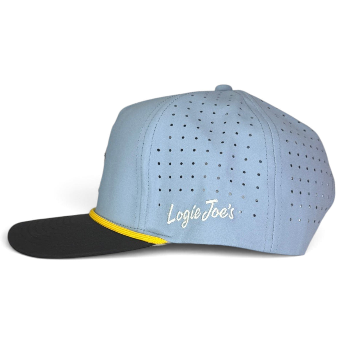 Fore the Boys Golf Hat | Snapback Cap | Built-in Magnetic Ball Marker Holder + Marker Included | Adjustable Blonde Light Blue by Logie Joe's Golf