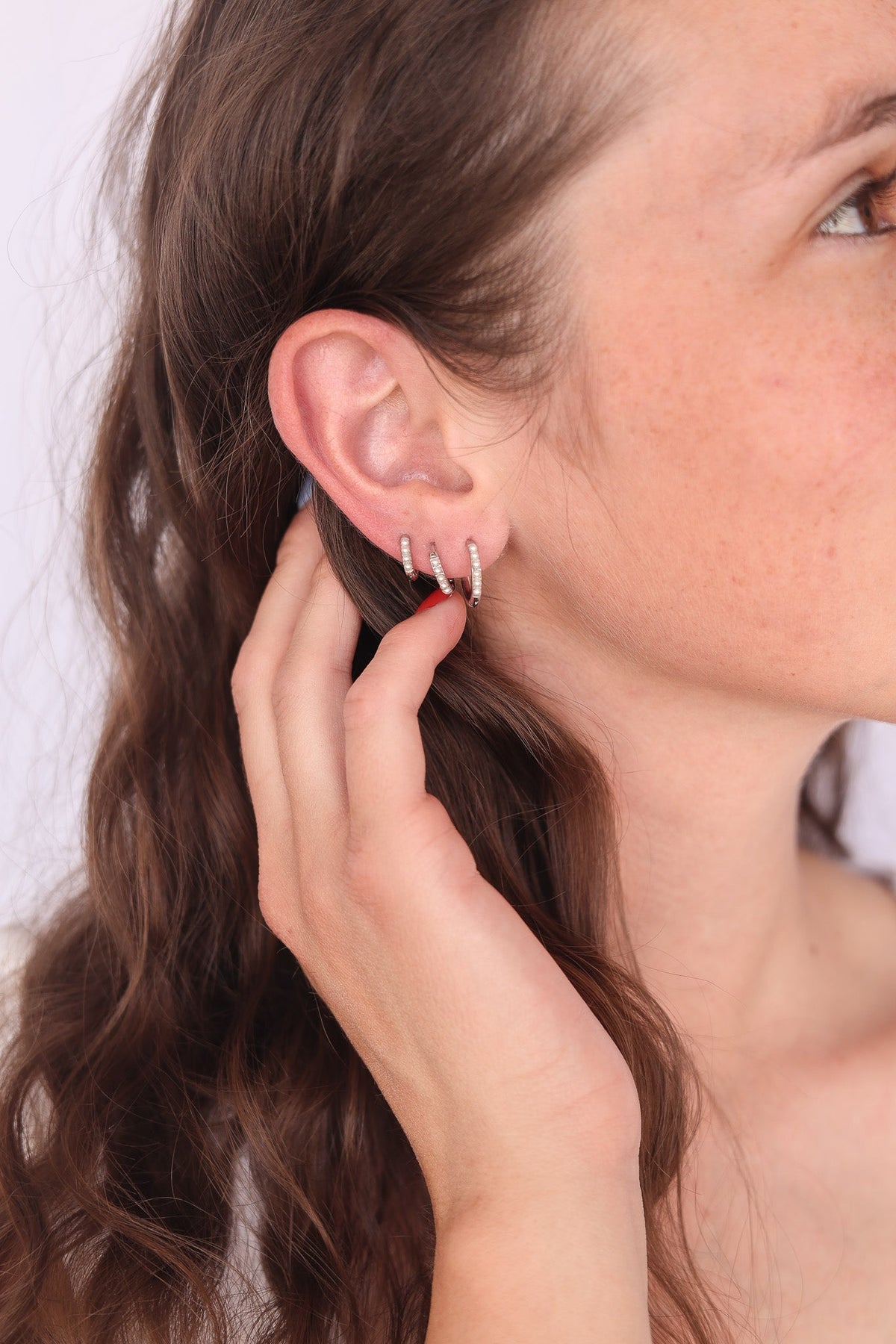 Pearl Micro Hoop by Rose & Clay