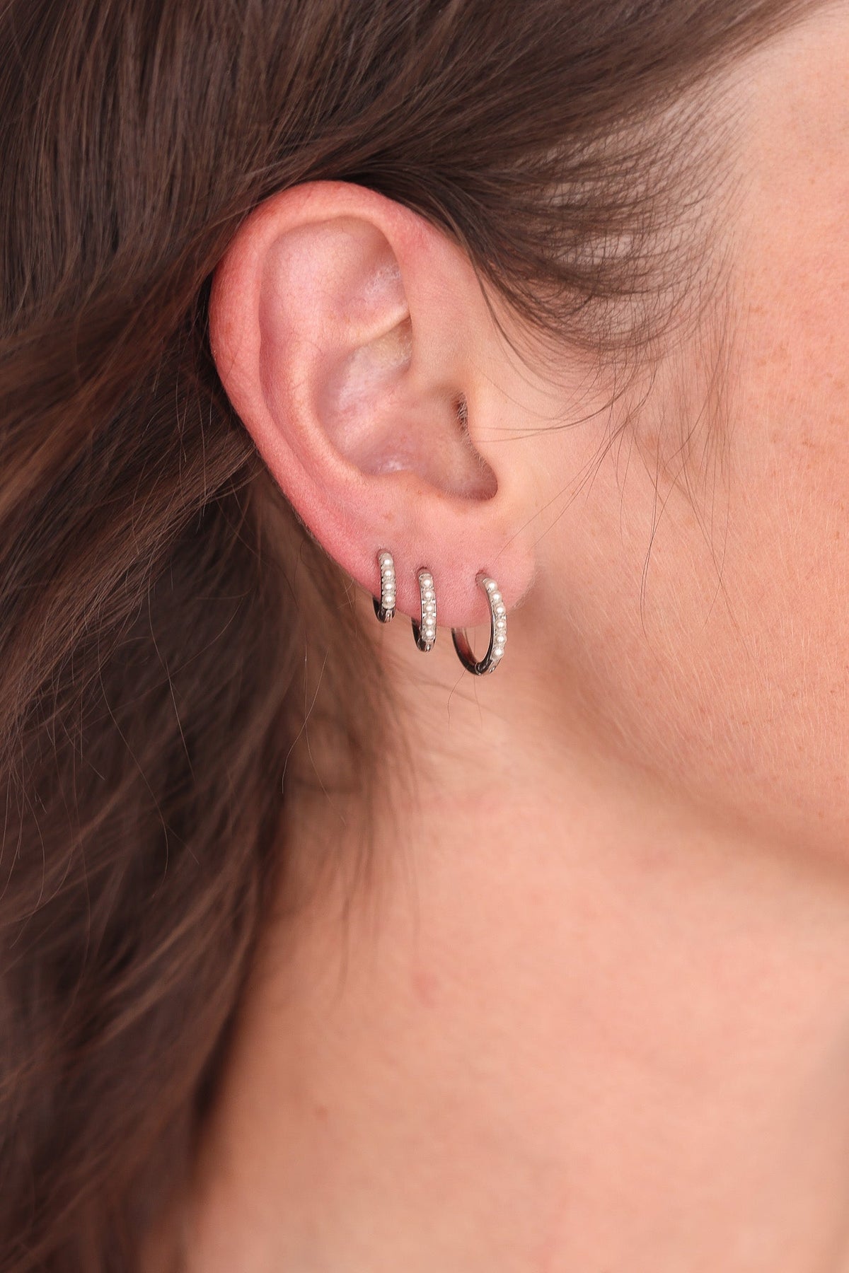 Pearl Micro Hoop by Rose & Clay