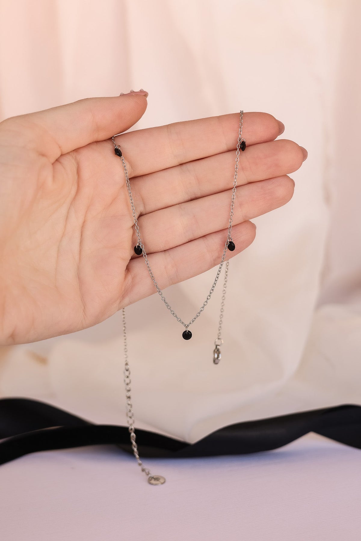 Madison Necklace in Black by Rose & Clay