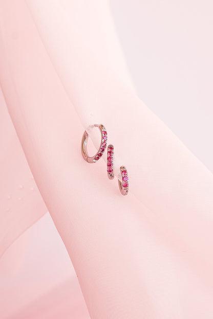 Micro Crystal Hoop in Pink by Rose & Clay