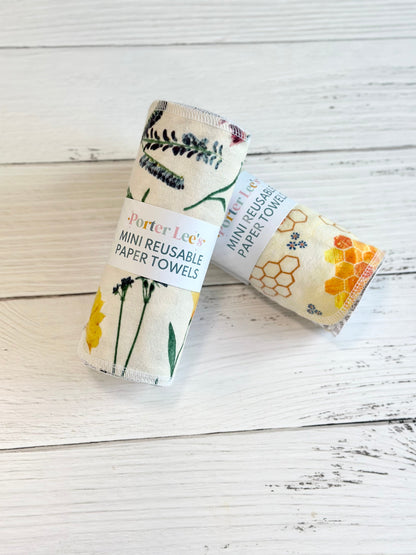 Mini reusable flannel paper towels