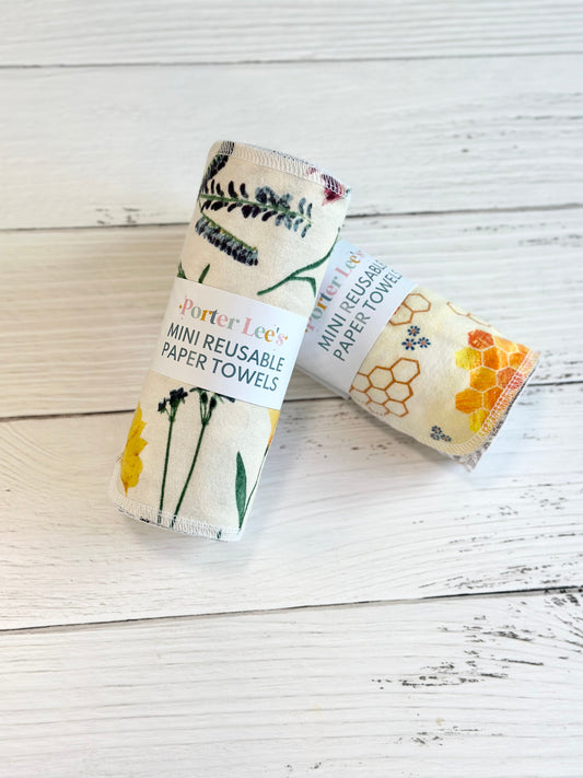 Mini reusable flannel paper towels