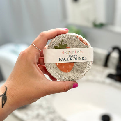 10 reusable cotton flannel face rounds in assorted prints