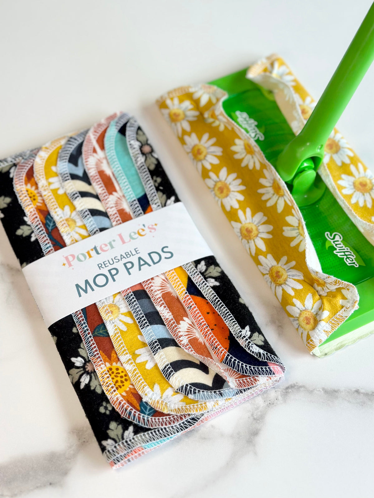 Reusable cotton flannel mop cover