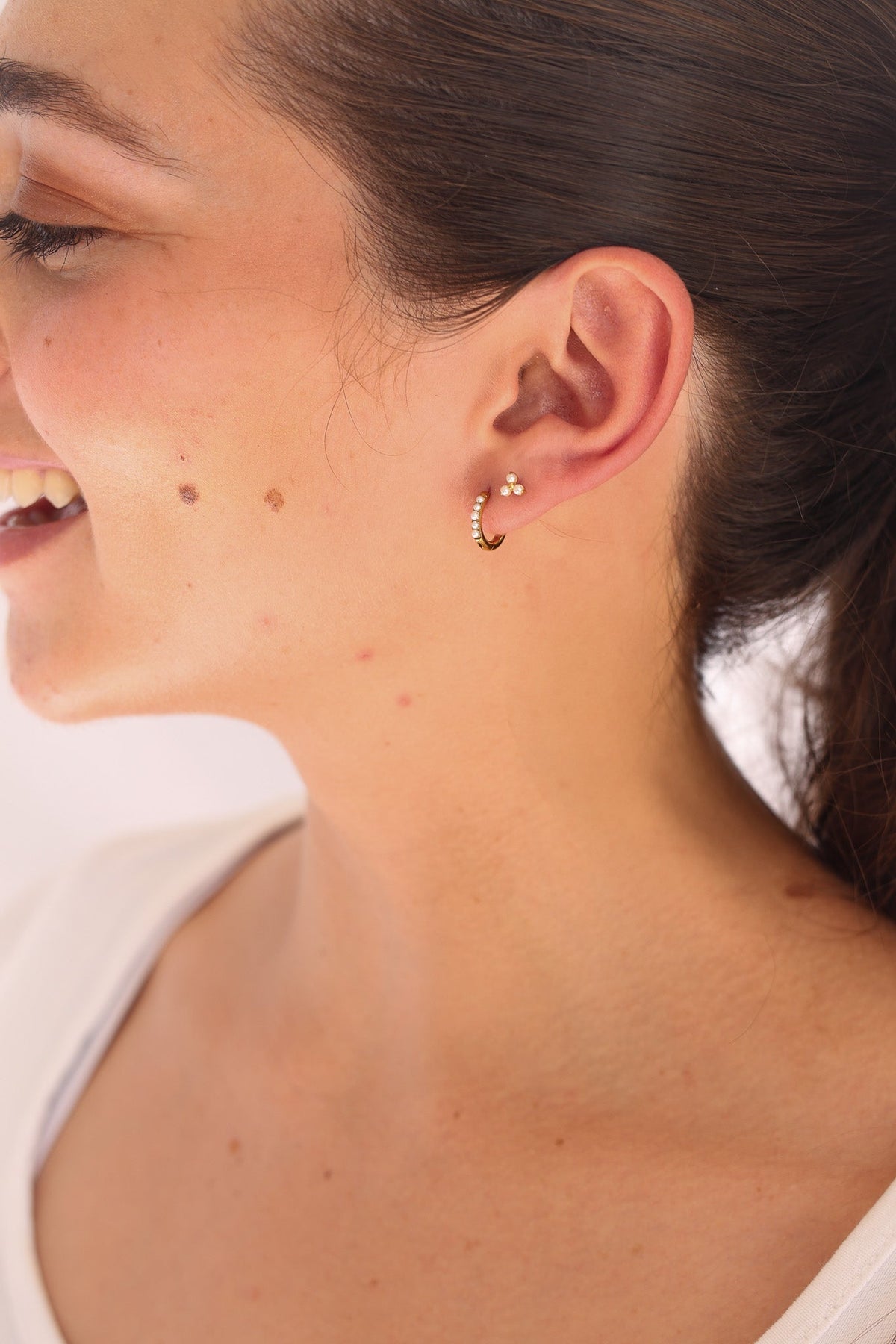 Pearl Trio Flat Back Stud by Rose & Clay