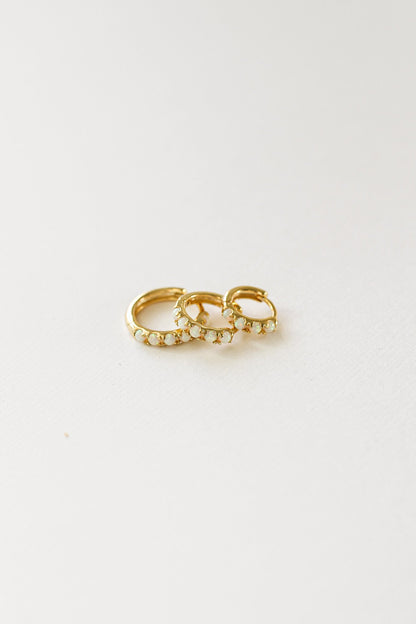 Micro Opal Hoop by Rose & Clay