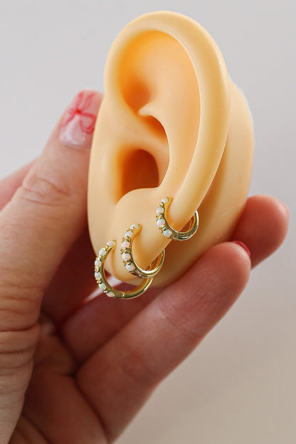 Micro Opal Hoop by Rose & Clay