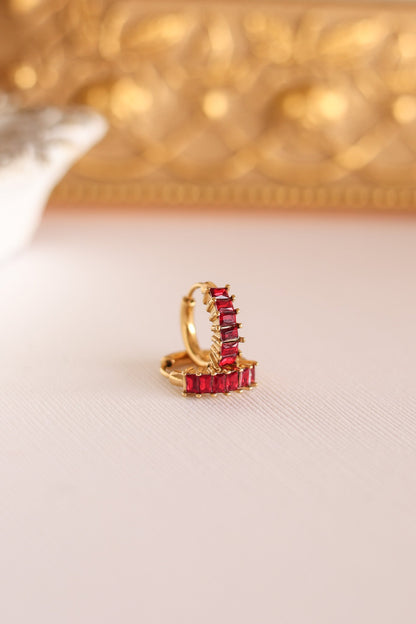 Diamond Hoop in Red by Rose & Clay