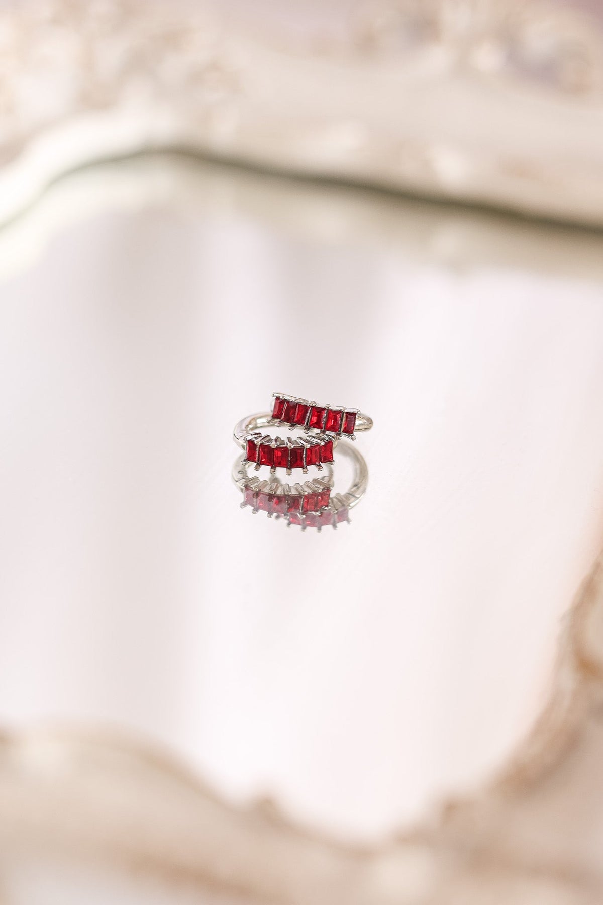 Diamond Hoop in Red by Rose & Clay