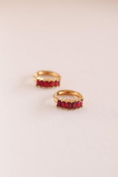 Diamond Hoop in Red by Rose & Clay