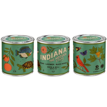Indiana State Candle by Good & Well Supply Co.