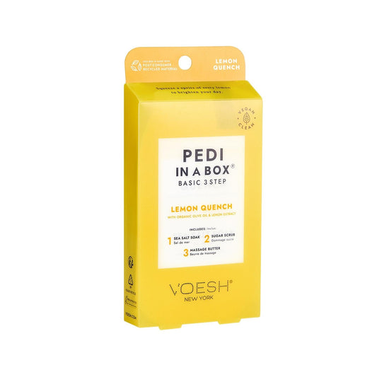 Voesh New York Pedi In A Box Lemon 3-Step Pedicure Set by Beauty Care Bag