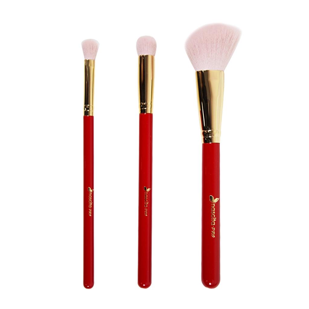Nascita Love Series 3-Piece Essential Makeup Brush Set by Beauty Care Bag