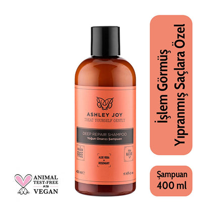 Ashley Joy Intensive Repair Shampoo: Strengthens, Moisturizes & Prevents Breakage - Rosemary & Plant-Based for Damaged, Weak Hair (13.53 fl oz) by Beauty Care Bag