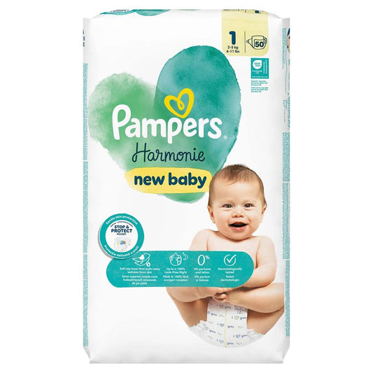 Prima Harmonie Size 1 Baby Diapers for Sensitive Skin 50 Count by Beauty Care Bag
