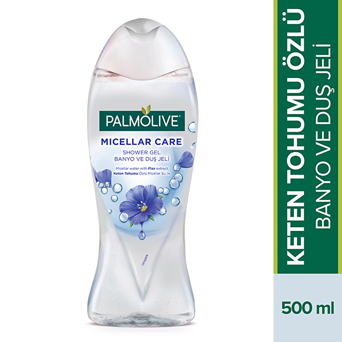 Palmolive Micellar Care Bath & Shower Gel: Gentle, Natural Body Wash for Daily Moisturizing & Sensitive Skin - Flaxseed Enriched, 16.91 fl oz by Beauty Care Bag