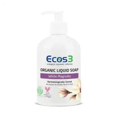 Ecos3 Organic White Magnolia Organic Liquid Soap - Gentle, Natural Hand Cleanser, 16.91 fl oz by Beauty Care Bag