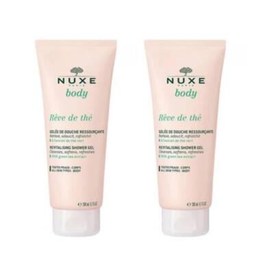 Nuxe Reve De The Revitalizing Shower Gel (2 x 200ml): Gentle, Vegan Formula with Green Tea for a Refreshing & Natural Cleanse by Beauty Care Bag