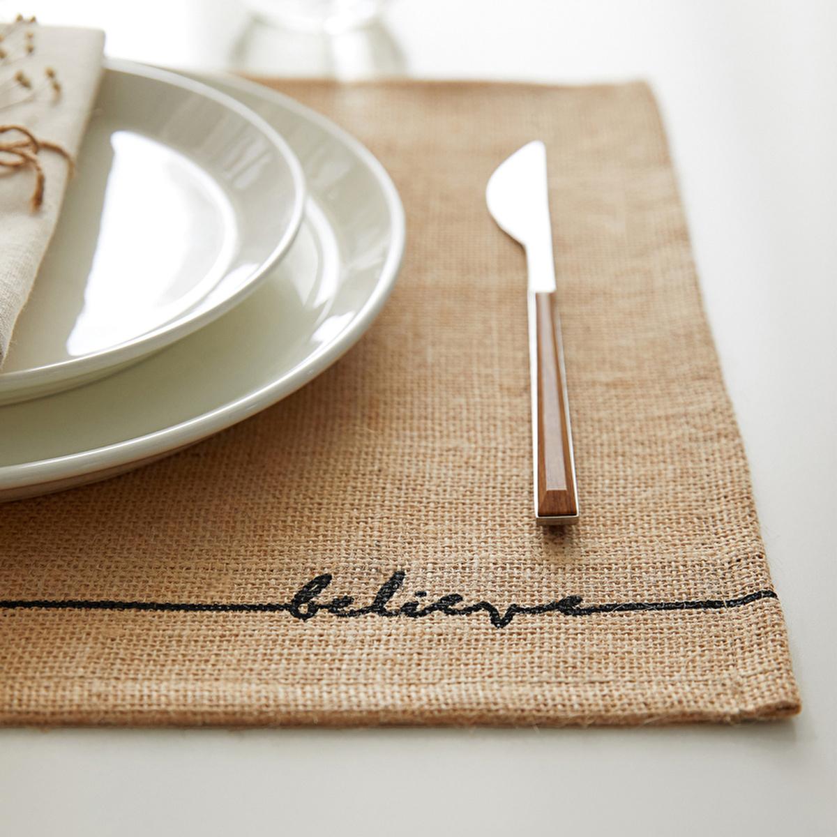 Ocean Home Jute Placemats Set of 2: Natural Woven Table Mats, Eco-Friendly & Biodegradable, Rustic Bohemian Dining Decor, 17.7x13.8 inches by Beauty Care Bag