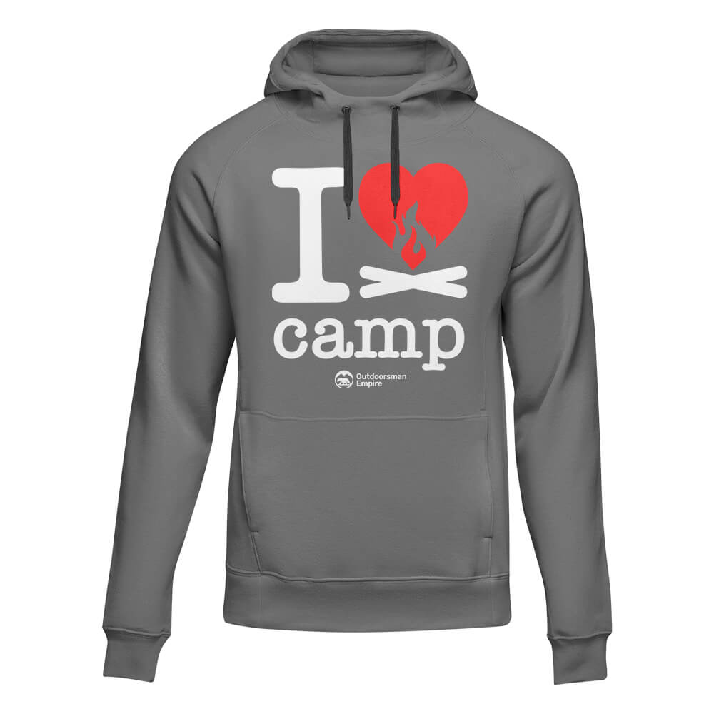 I Love Camp Adult Fleece Hoodie by Outdoorzees
