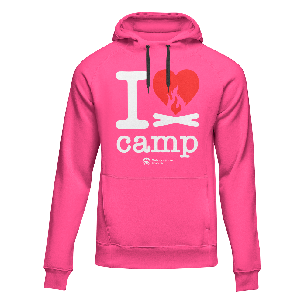 I Love Camp Adult Fleece Hoodie by Outdoorzees
